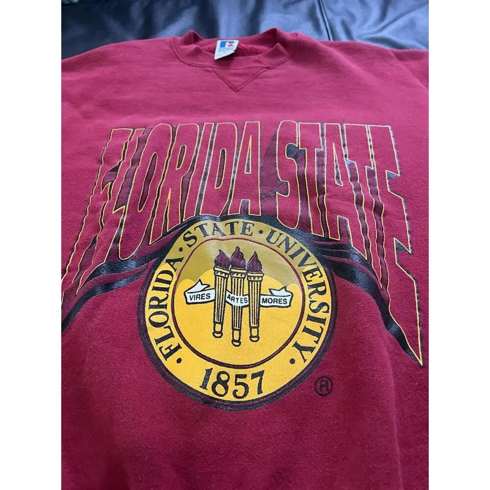 Vintage 90s Russell Athletic Florida State Seminole Sweatshirt Size L 🇺🇸 Made